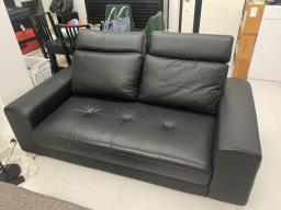 Black Italian Leather Sofa custom made image 1