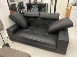 Black Italian Leather Sofa custom made image 3