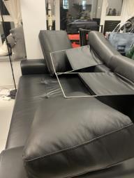 Black Italian Leather Sofa custom made image 5