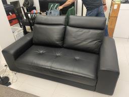 Black Italian Leather Sofa custom made image 6