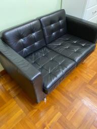 Black leather sofa image 1