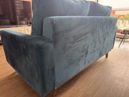 Blue velvet couch image 5