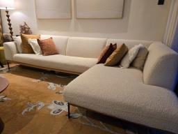Boucle cream L shape Sofa image 1