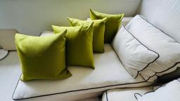 Canvas Fabric Beige 3-seat L-shaped Sofa image 5