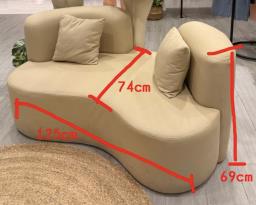 Cream Off-white Small Designer Sofa image 2