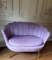 Elegant Lavendar Velvet Sofa image 3