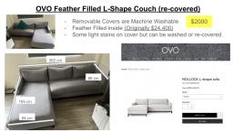Feather Filled Ovo Couch was 24k image 1