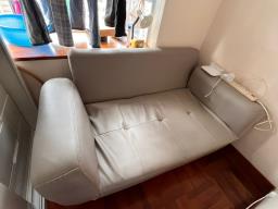 Free 2-seater leather sofa bed image 1