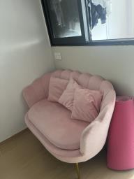 Good as new small velvet sofa image 3