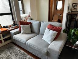 grey color two seaters sofa image 1
