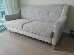 Grey fabric 3 seater sofa 168x70wxd image 1