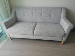 Grey fabric 3 seater sofa 168x70wxd image 2