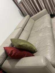 Grey leather sofa image 1