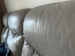 Grey three seater sofa manual hinge image 3