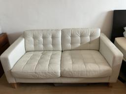 Ikea Faux Leather White Two-seater Sofa image 1