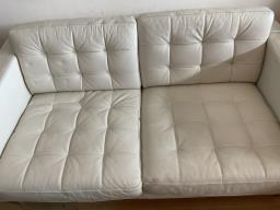 Ikea Faux Leather White Two-seater Sofa image 2