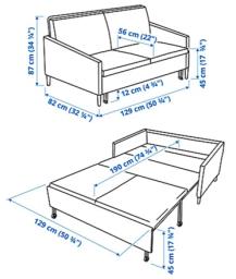 Ikea Linnefors 2-seat sofa-bed image 2