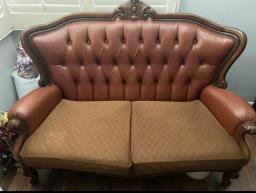 Italian Antique Leather 2 Seater Sofa image 1