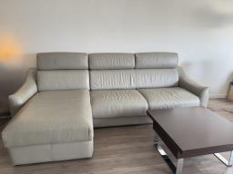 Italian Genuine Leather Lshape Sofa Bed image 2