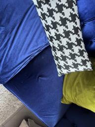 Jewel Blue Velvet Sofa - Great Condition image 2