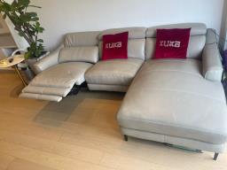 Kuka 3 seater leather sofa image 4