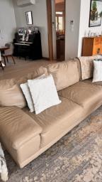 Large L shaped leather sofa for sale image 3