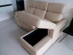 Leather Sofabed L shape with storage image 1