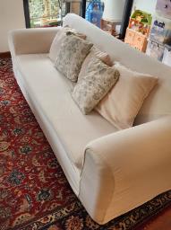 Long White Couch 7ft image 1