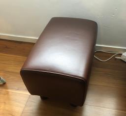 Muji 3 Seater Leather Sofa  with Stool image 3