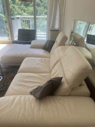 Natuzzi Italia leather couch cream image 3