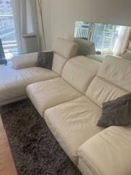 Natuzzi Italia leather couch cream image 4