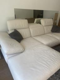 Natuzzi Italia leather couch cream image 5