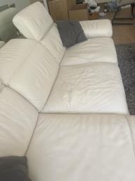 Natuzzi Italia leather couch cream image 6