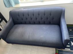 Pottery Barn Blue Tufted Sofa image 2