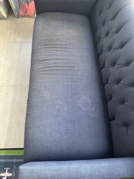 Pottery Barn Blue Tufted Sofa image 3