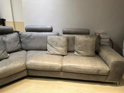 Real leather 3 seats sofa image 2
