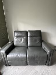 Recliner leather 2 seats sofa image 4