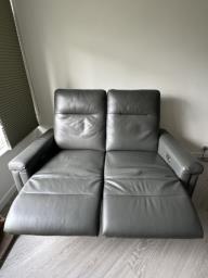 Recliner leather 2 seats sofa image 3