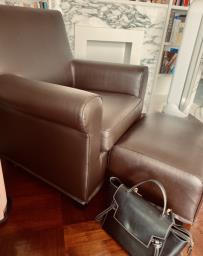Single sofa with ottoman image 2