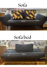 Sofa bed with wood legs image 2