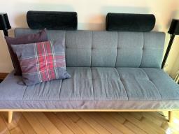 Three seater fabric sofa bed image 2