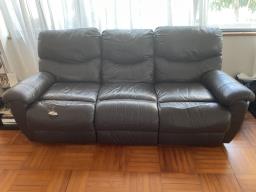 Three seater leather sofa slight damage image 1