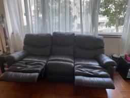 Three seater leather sofa slight damage image 2