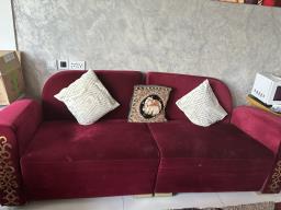 Velvet Sofa with free cushions covers image 2