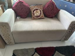 Velvet Sofa with free cushions covers image 1