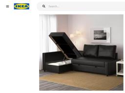 Well loved Ikea leather L-shaped sofabed image 3