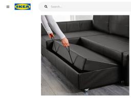 Well loved Ikea leather L-shaped sofabed image 2