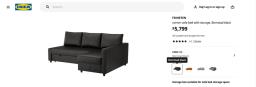 Well loved Ikea leather L-shaped sofabed image 8