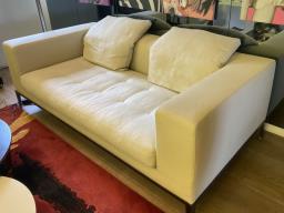 White 2 seater sofa in perfect condition image 2