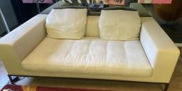 White 2 seater sofa in perfect condition image 1
